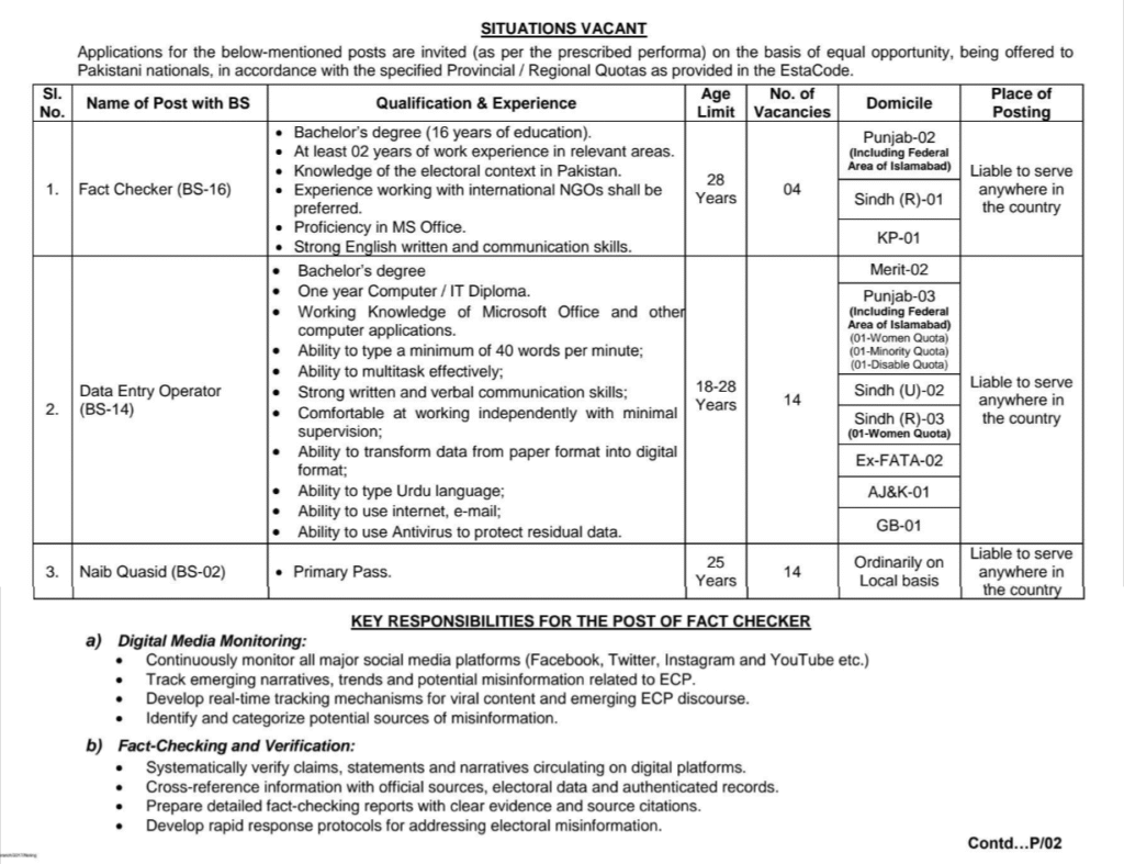 ECP Jobs 2025 – Apply Online For Latest Election Commission